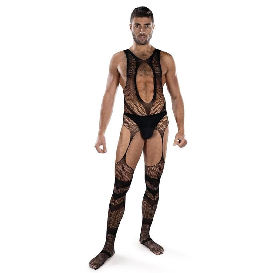 Envy Web Of Lust file Open Crotch vücut çorabı siyah tek beden